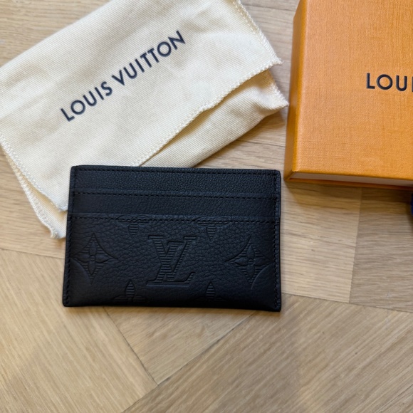 Louis Vuitton Calfskin Monogram Shadow Double Card Holder Black   LIKE NEW MINT - Picture 8 of 8
